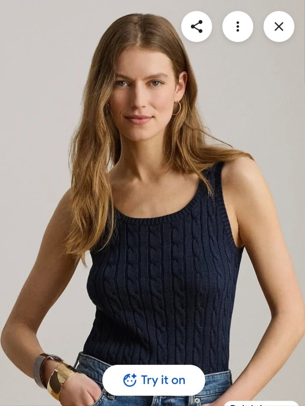 Lauren Ralph Lauren Cable Knit Tank Sleeveless Sweater